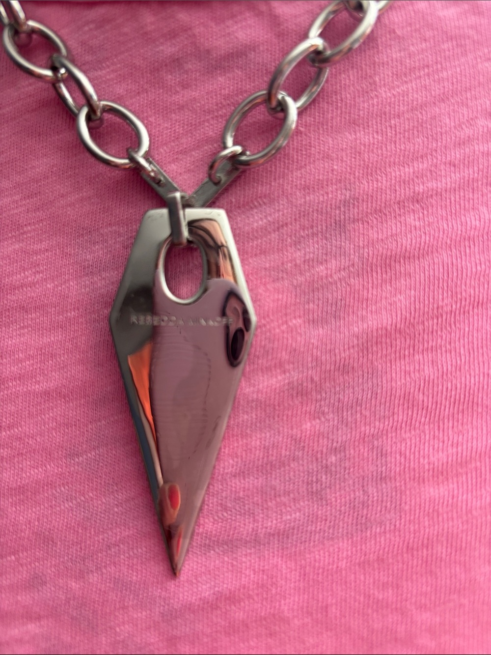 Rebbeca Minkoff Silver & white enamel blade Necklace - Picture 5 of 8